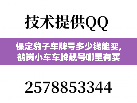 保定豹子车牌号多少钱能买,鹤岗小车车牌靓号哪里有买