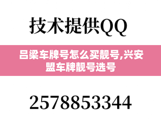 吕梁车牌号怎么买靓号,兴安盟车牌靓号选号