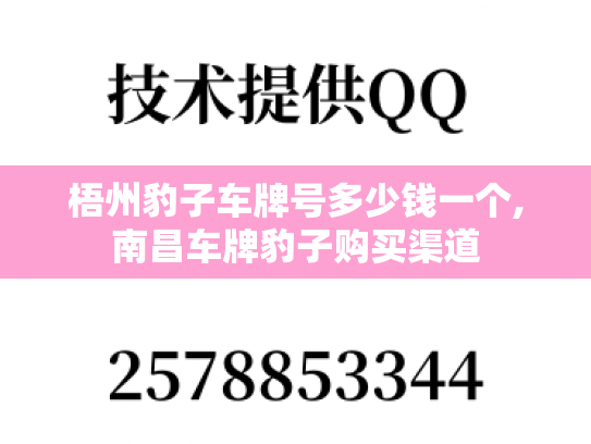 梧州豹子车牌号多少钱一个,南昌车牌豹子购买渠道-第1张图片-七号汽车选号