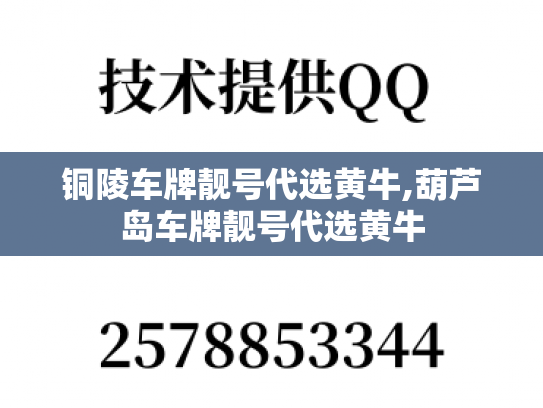 铜陵车牌靓号代选黄牛,葫芦岛车牌靓号代选黄牛-第1张图片-七号汽车选号