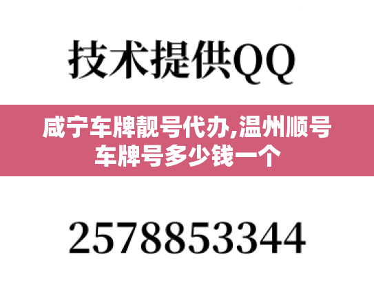咸宁车牌靓号代办,温州顺号车牌号多少钱一个