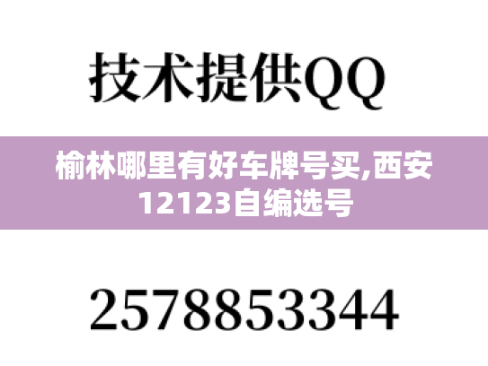 榆林哪里有好车牌号买,西安12123自编选号