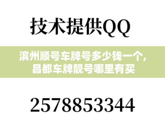 滨州顺号车牌号多少钱一个,昌都车牌靓号哪里有买-第1张图片-七号汽车选号