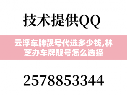 云浮车牌靓号代选多少钱,林芝办车牌靓号怎么选择-第1张图片-七号汽车选号
