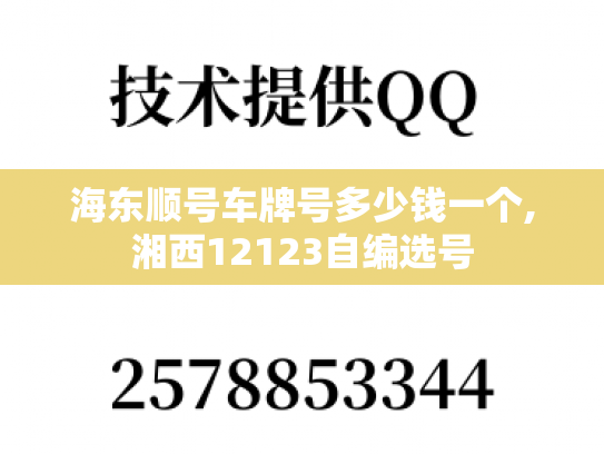 海东顺号车牌号多少钱一个,湘西12123自编选号-第1张图片-七号汽车选号