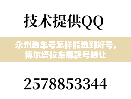 永州选车号怎样能选到好号,博尔塔拉车牌靓号转让-第1张图片-七号汽车选号