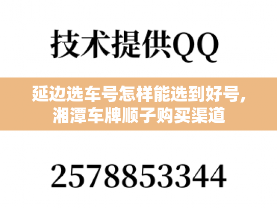 延边选车号怎样能选到好号,湘潭车牌顺子购买渠道-第1张图片-七号汽车选号