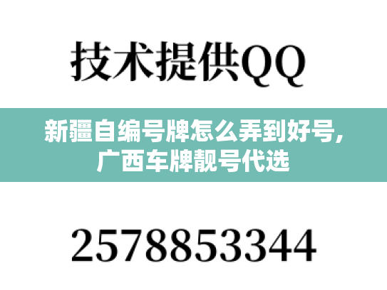 新疆自编号牌怎么弄到好号,广西车牌靓号代选-第1张图片-七号汽车选号