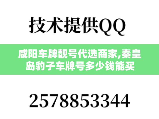 咸阳车牌靓号代选商家,秦皇岛豹子车牌号多少钱能买-第1张图片-七号汽车选号