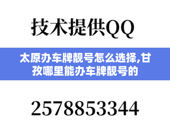 太原办车牌靓号怎么选择,甘孜哪里能办车牌靓号的-第1张图片-七号汽车选号