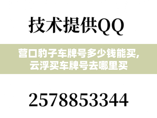营口豹子车牌号多少钱能买,云浮买车牌号去哪里买-第1张图片-七号汽车选号