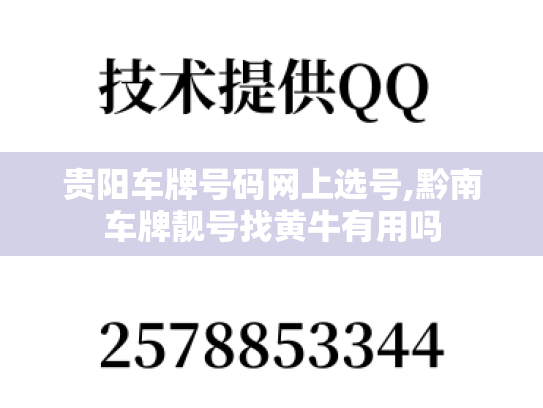 贵阳车牌号码网上选号,黔南车牌靓号找黄牛有用吗-第1张图片-七号汽车选号