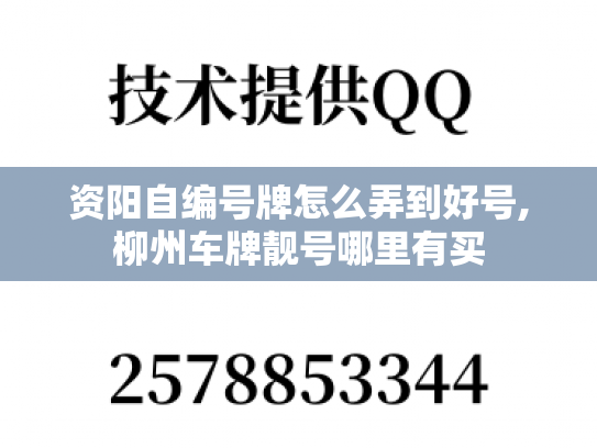 资阳自编号牌怎么弄到好号,柳州车牌靓号哪里有买