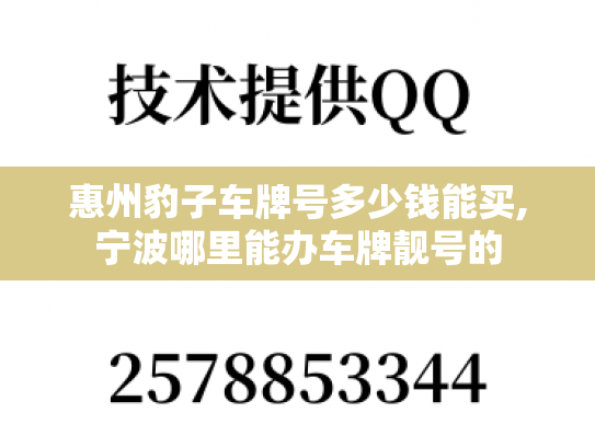 惠州豹子车牌号多少钱能买,宁波哪里能办车牌靓号的