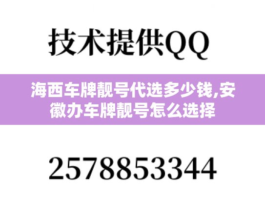 海西车牌靓号代选多少钱,安徽办车牌靓号怎么选择