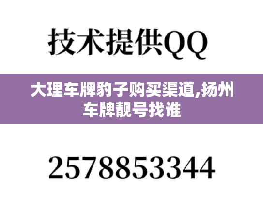 大理车牌豹子购买渠道,扬州车牌靓号找谁