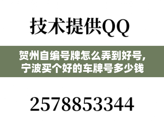 贺州自编号牌怎么弄到好号,宁波买个好的车牌号多少钱