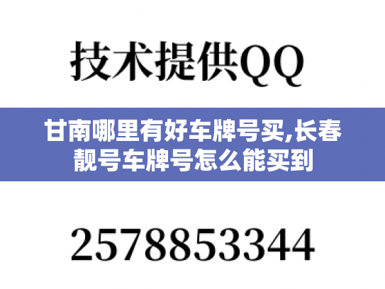 甘南哪里有好车牌号买,长春靓号车牌号怎么能买到