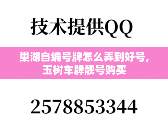 巢湖自编号牌怎么弄到好号,玉树车牌靓号购买