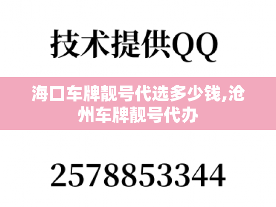 海口车牌靓号代选多少钱,沧州车牌靓号代办