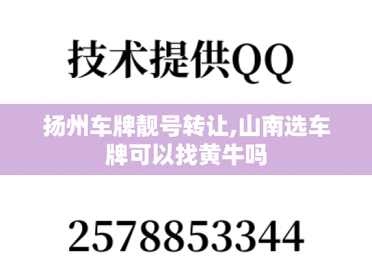 扬州车牌靓号转让,山南选车牌可以找黄牛吗