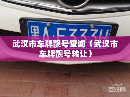 武汉市车牌靓号查询（武汉市车牌靓号转让）-第3张图片-七号汽车选号